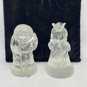 WMF Santa & Angel Taper Candlestick Holders – Leaded Crystal Christmas Figurines